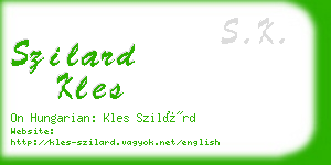 szilard kles business card